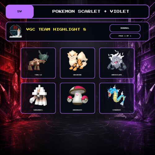 VGC Team Highlight 8, Normal box view for Pokemon Scarlet and Violet.