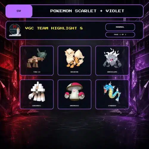 VGC Team Highlight 8, Normal box view for Pokemon Scarlet and Violet.