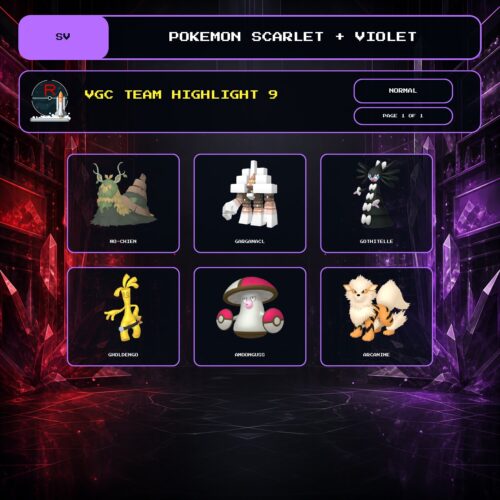 VGC Team Highlight 9, Normal box view for Pokemon Scarlet and Violet.