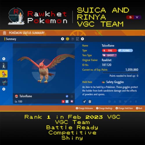 SV VGC 10 - Suica and Rinya - Talonflame