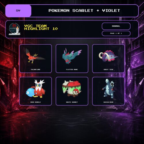 VGC Team Highlight 10, Normal box view for Pokemon Scarlet and Violet.