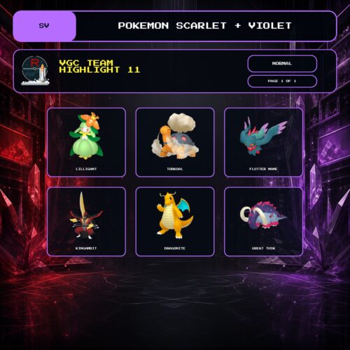 VGC Team Highlight 11, Normal box view for Pokemon Scarlet and Violet.