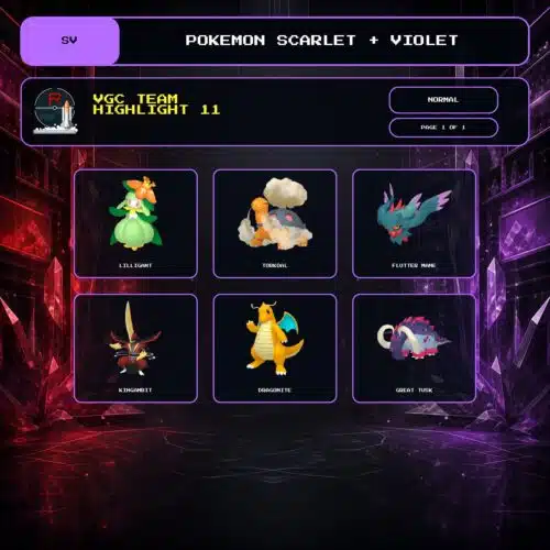 VGC Team Highlight 11, Normal box view for Pokemon Scarlet and Violet.