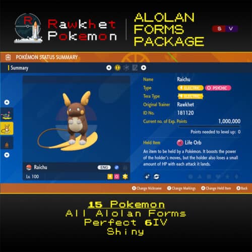 SV Alolan Forms Package - Raichu Summary