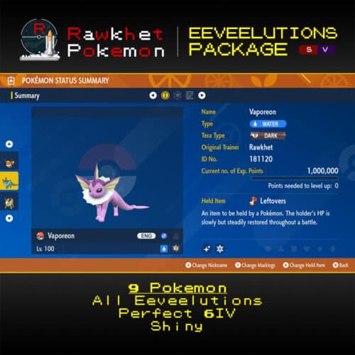 SV Eeveelutions Package - Vaporeon Summary