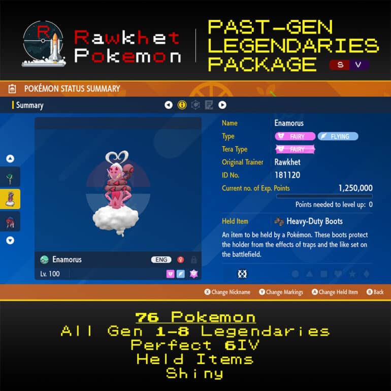 SV - Past-Gen Legendaries Package - Enamorus Summary