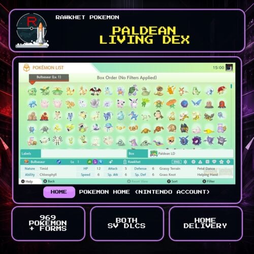 Paldean Living Dex for Pokemon HOME using a Nintendo Account.