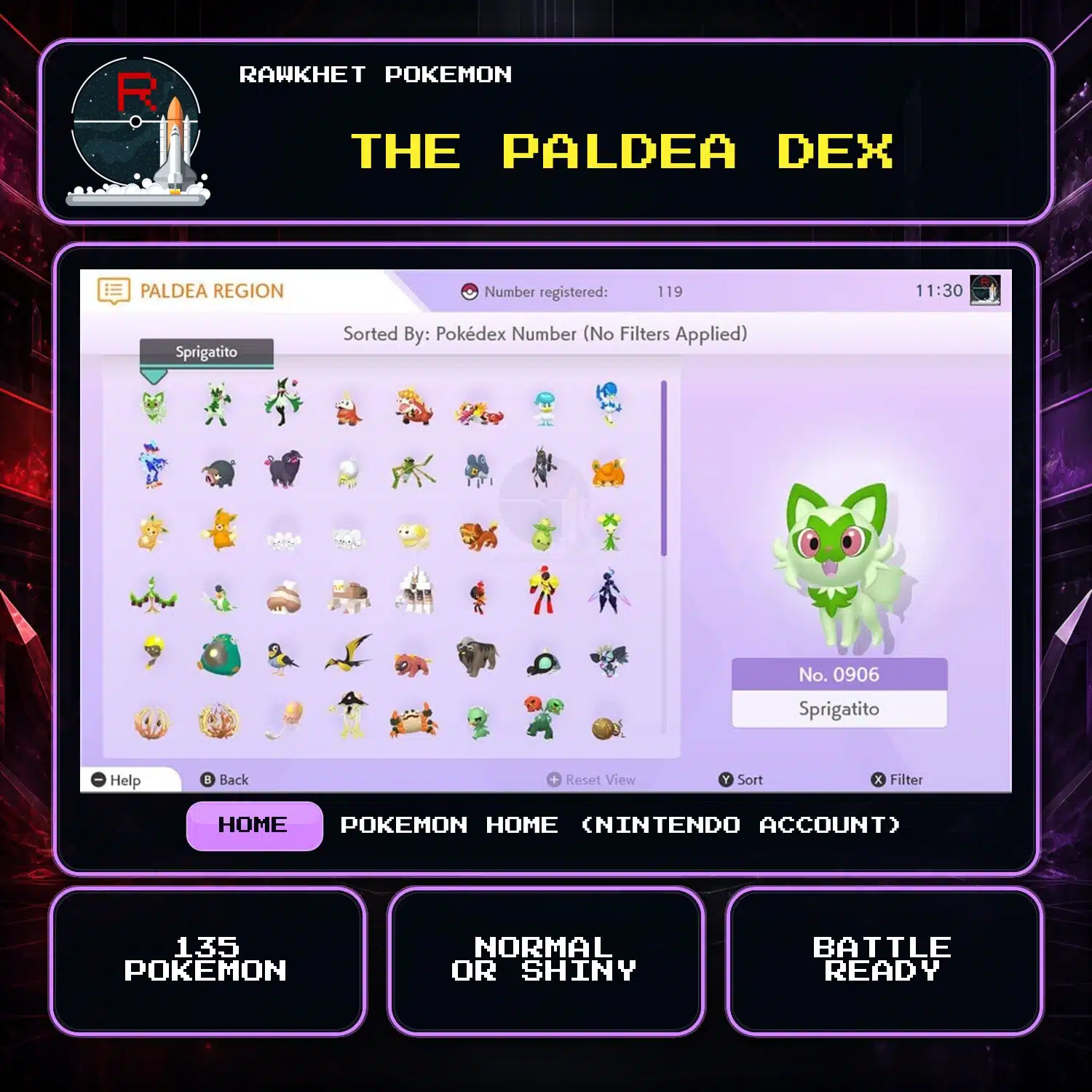 The Paldea Dex for Pokemon HOME using a Nintendo Account The Paldea Dex for Pokemon HOME using a Nintendo Account.