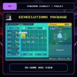 Eeveelutions Package in-game box view for Pokemon Scarlet and Violet.