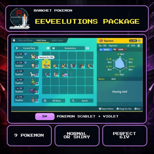 Eeveelutions Package for Pokemon Scarlet and Violet.