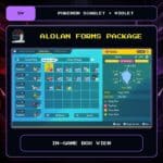 Alolan Forms Package in-game box view for Pokemon Scarlet and Violet.