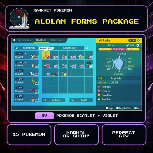 Alolan Forms Package for Pokemon Scarlet and Violet.