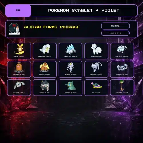 Alolan Forms Package, Normal box view for Pokemon Scarlet and Violet.