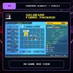 Galarian Forms Package in-game box view for Pokemon Scarlet and Violet.