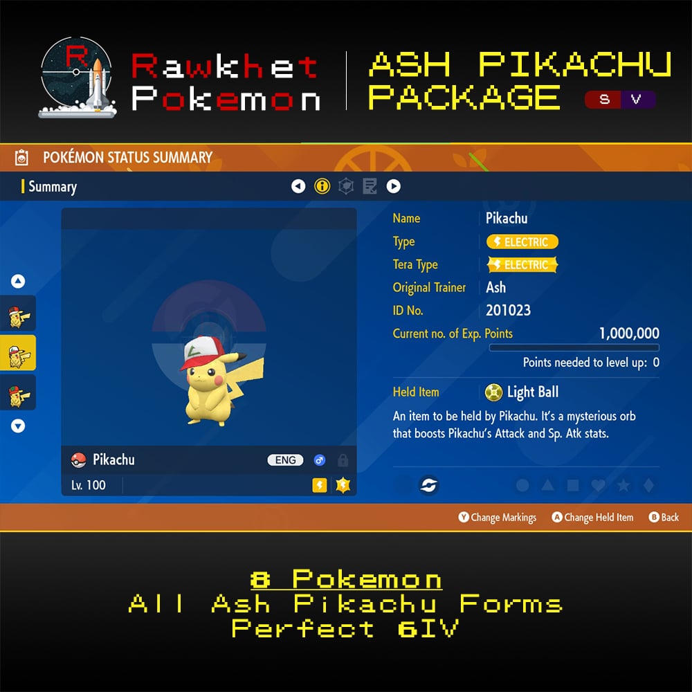 SV Ash Pikachu Package - Original Cap SV Ash Pikachu Package - Original Cap
