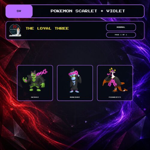 The Loyal Three, Normal box view for Pokemon Scarlet and Violet.