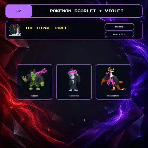 The Loyal Three, Normal box view for Pokemon Scarlet and Violet.