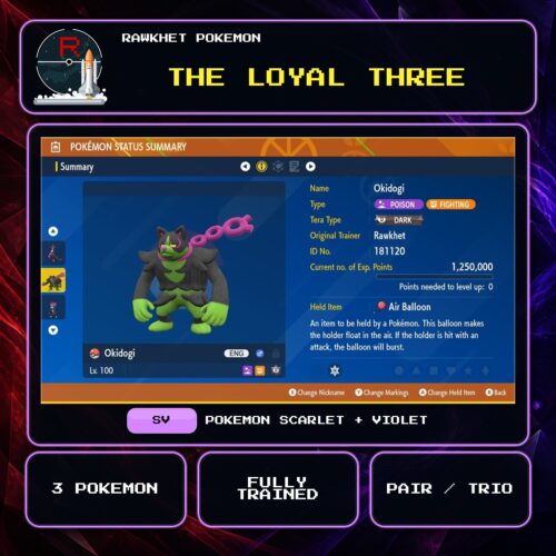 The Loyal Three for Pokemon Scarlet and Violet.