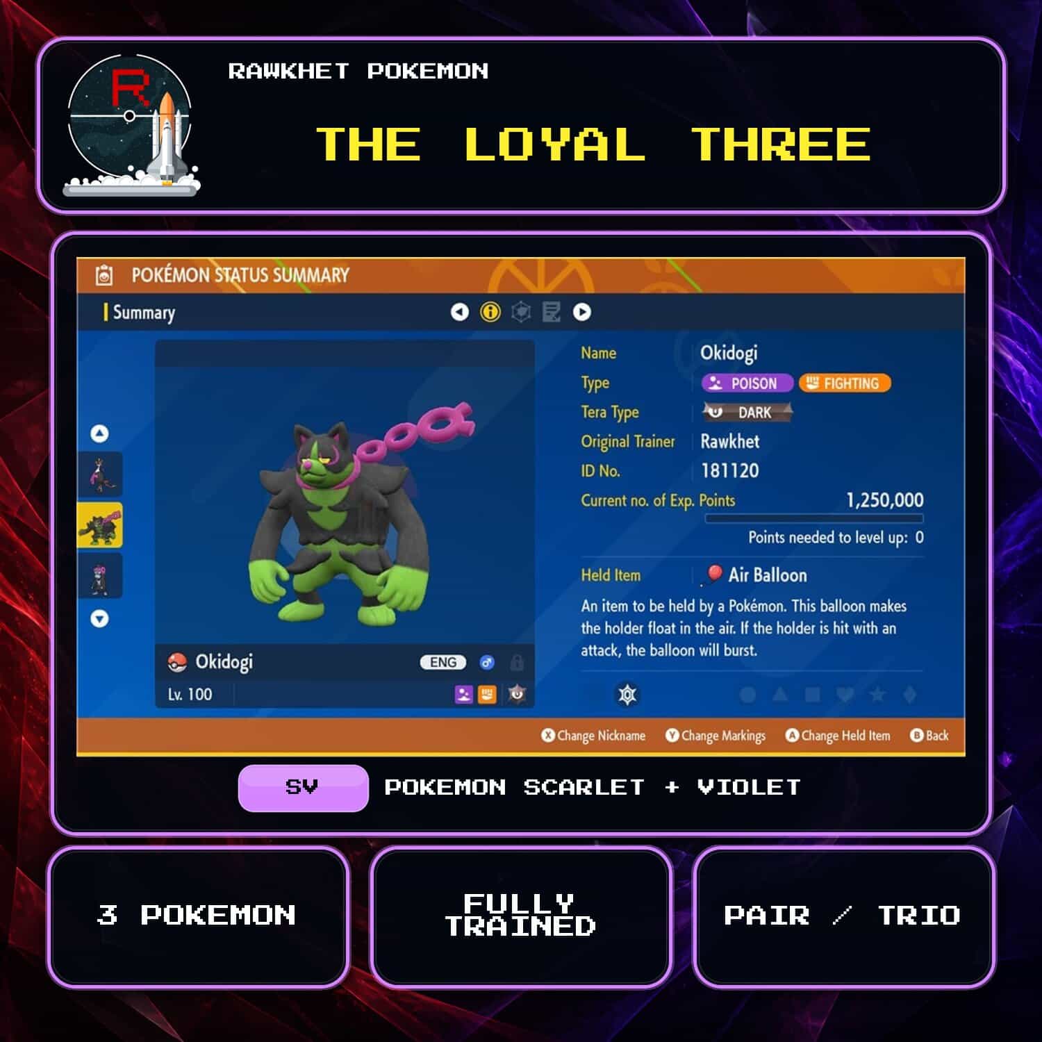 The Loyal Three for Pokemon Scarlet and Violet The Loyal Three for Pokemon Scarlet and Violet.