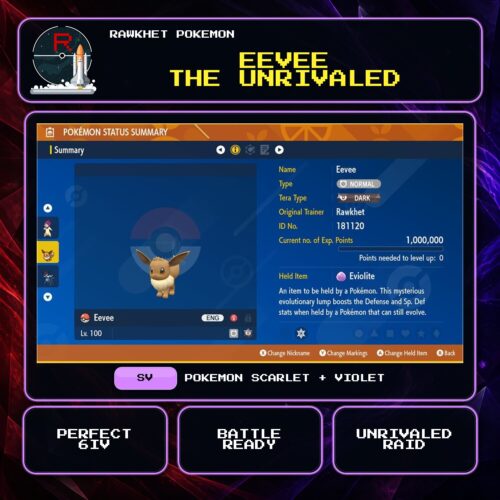 Eevee the Unrivaled for Pokemon Scarlet and Violet.