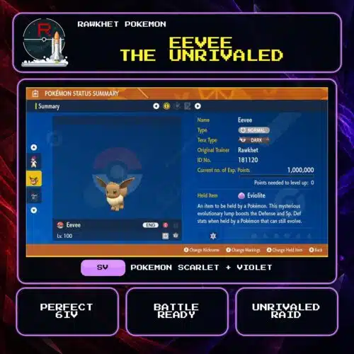 Eevee the Unrivaled for Pokemon Scarlet and Violet.