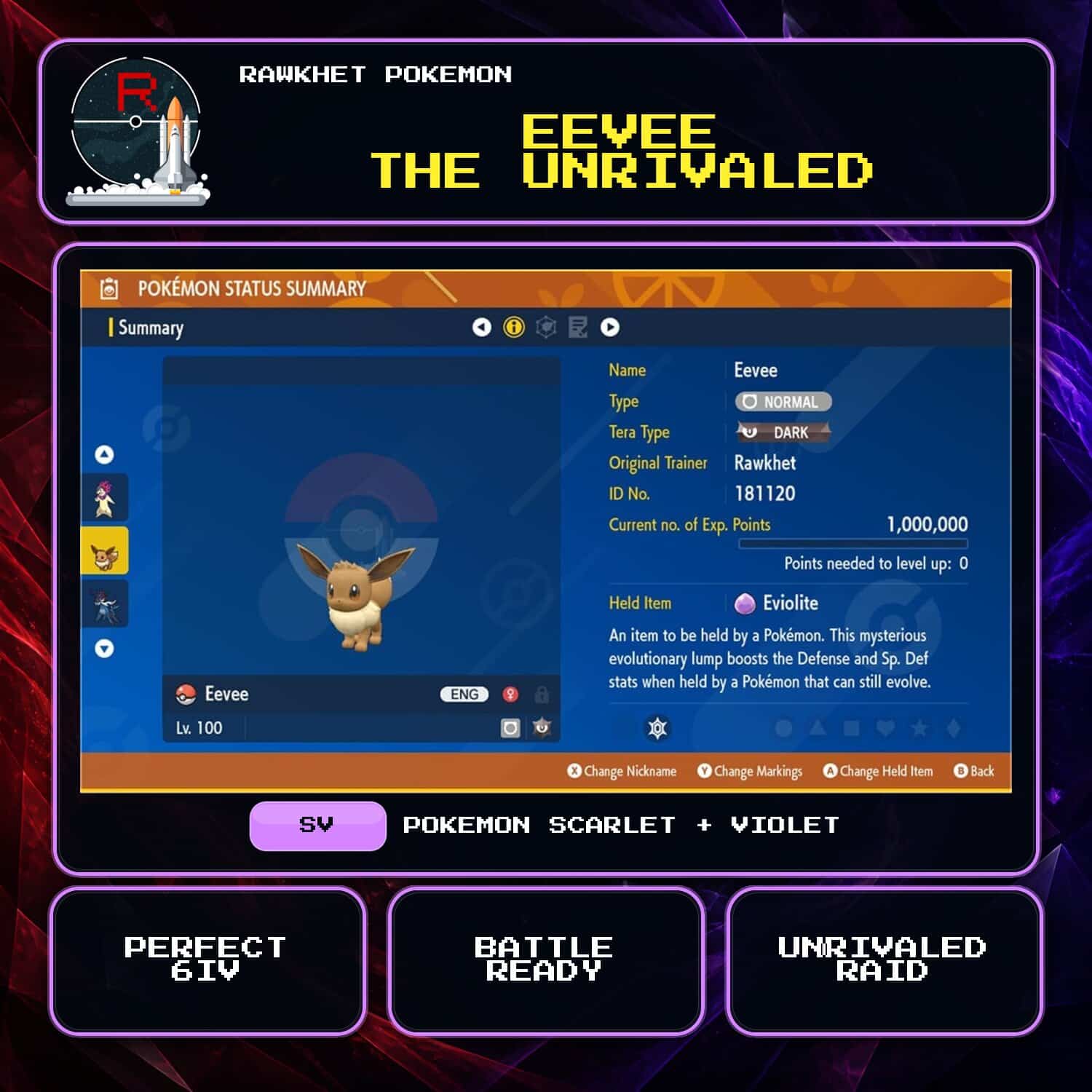 Eevee the Unrivaled for Pokemon Scarlet and Violet Eevee the Unrivaled for Pokemon Scarlet and Violet.