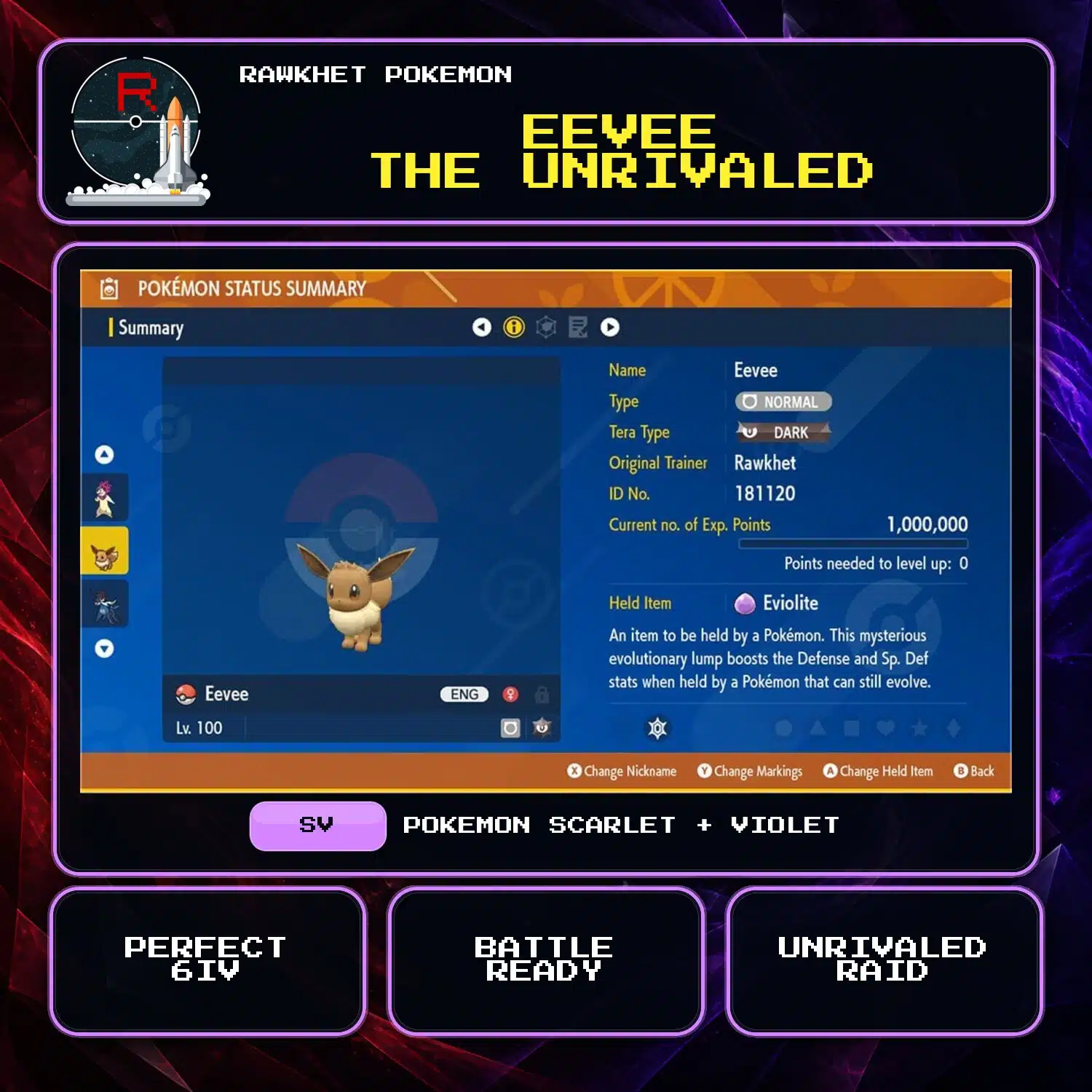 Eevee the Unrivaled for Pokemon Scarlet and Violet Eevee the Unrivaled for Pokemon Scarlet and Violet.