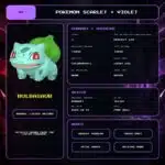 Bulbasaur details for Pokemon Scarlet and Violet.