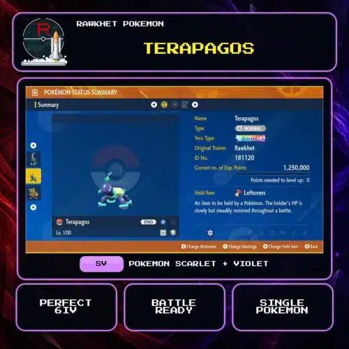 Terapagos for Pokemon Scarlet and Violet.