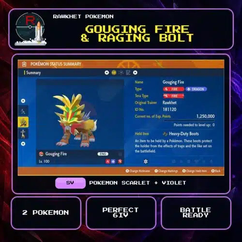 Gouging Fire & Raging Bolt for Pokemon Scarlet and Violet.