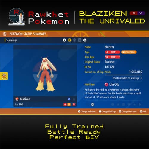 SV Blaziken the Unrivaled - Summary