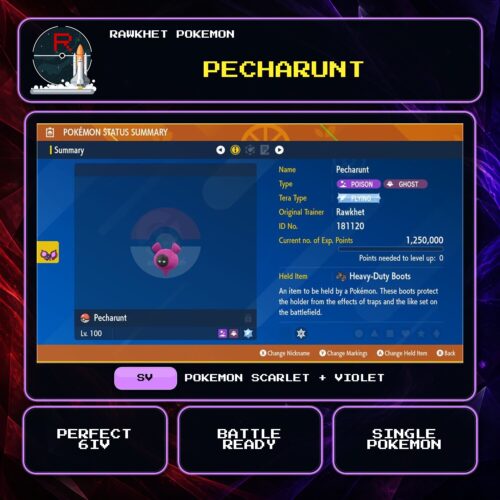 Pecharunt for Pokemon Scarlet and Violet.