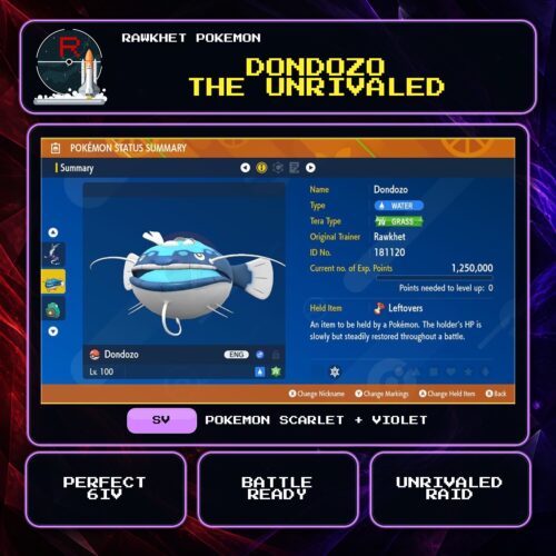 Dondozo the Unrivaled for Pokemon Scarlet and Violet.