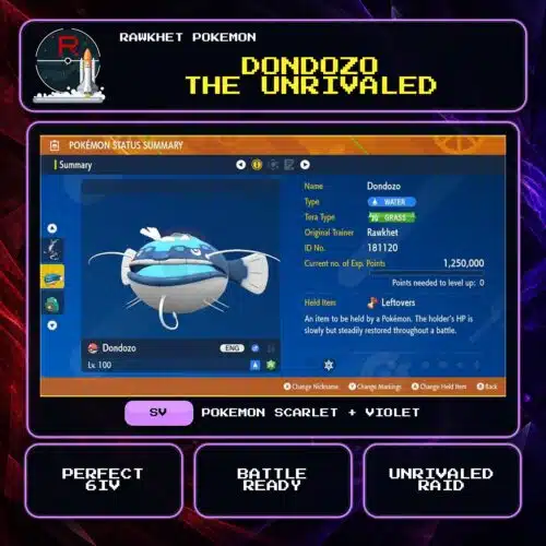 Dondozo the Unrivaled for Pokemon Scarlet and Violet.