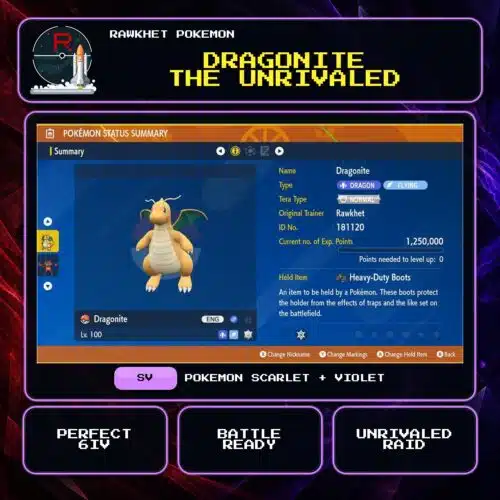 Dragonite the Unrivaled for Pokemon Scarlet and Violet.