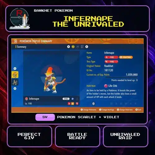 Infernape the Unrivaled for Pokemon Scarlet and Violet.