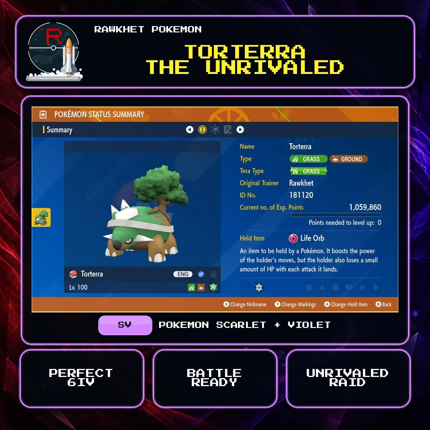Torterra the Unrivaled for Pokemon Scarlet and Violet Torterra the Unrivaled for Pokemon Scarlet and Violet.
