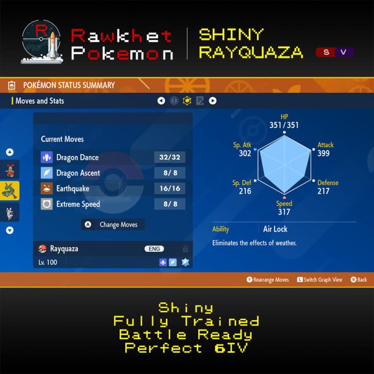 SV Shiny Rayquaza - Stats