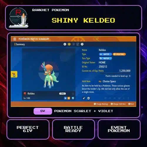 Shiny Keldeo for Pokemon Scarlet and Violet.