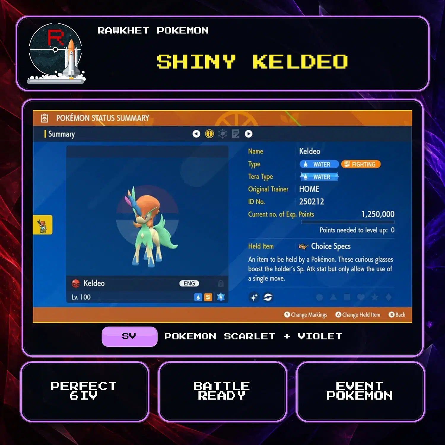 Shiny Keldeo for Pokemon Scarlet and Violet Shiny Keldeo for Pokemon Scarlet and Violet.