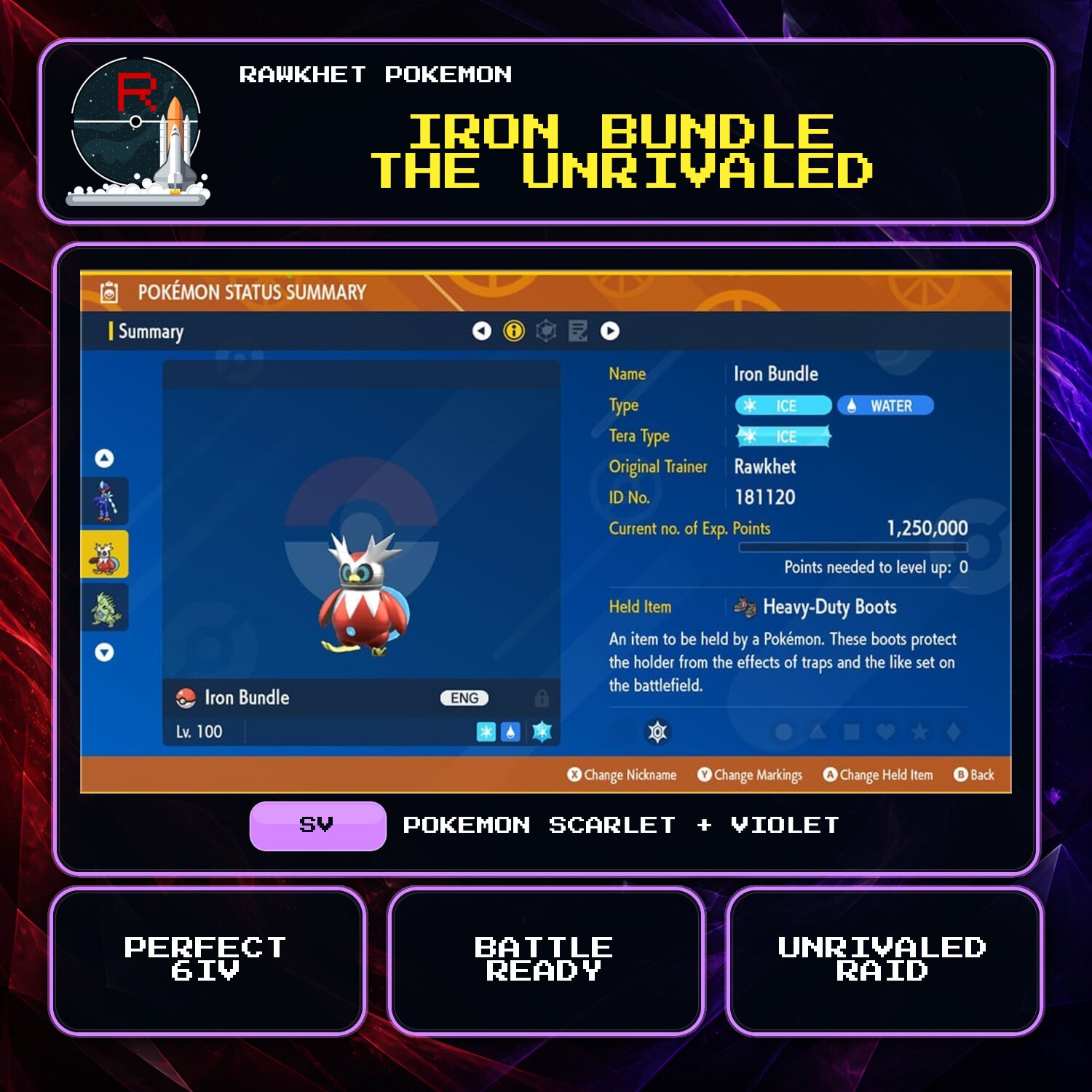 Iron Bundle the Unrivaled for Pokemon Scarlet and Violet Iron Bundle the Unrivaled for Pokemon Scarlet and Violet.