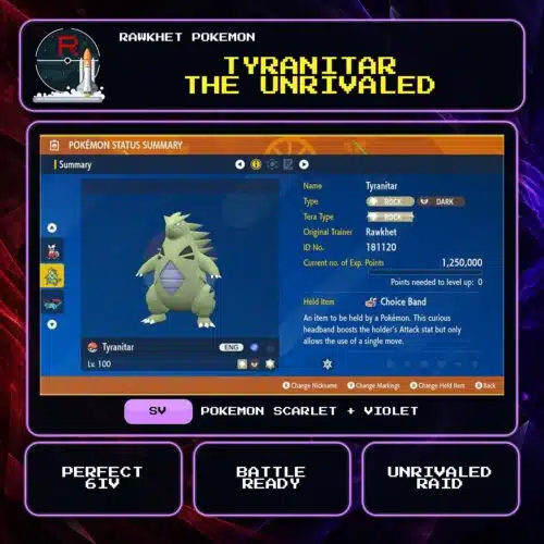 Tyranitar the Unrivaled for Pokemon Scarlet and Violet.