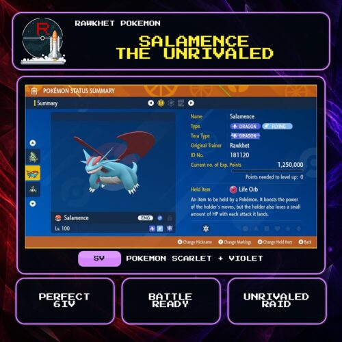 Salamence the Unrivaled for Pokemon Scarlet and Violet.