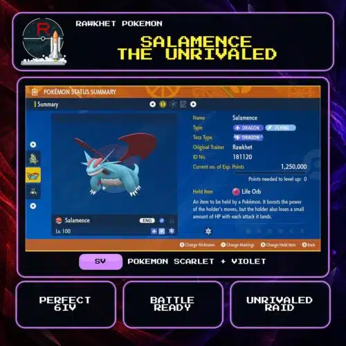 Salamence the Unrivaled for Pokemon Scarlet and Violet.