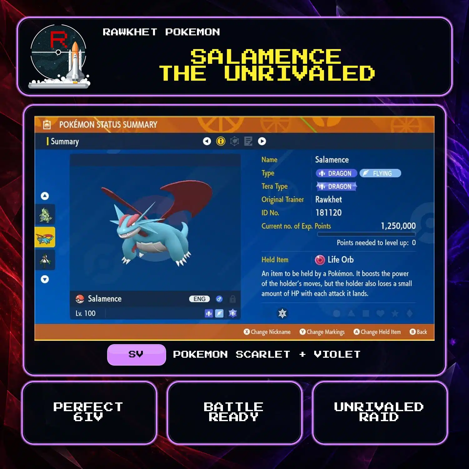 Salamence the Unrivaled for Pokemon Scarlet and Violet Salamence the Unrivaled for Pokemon Scarlet and Violet.