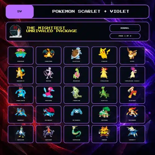 The Mightiest Unrivaled Package, Normal box view for Pokemon Scarlet and Violet.
