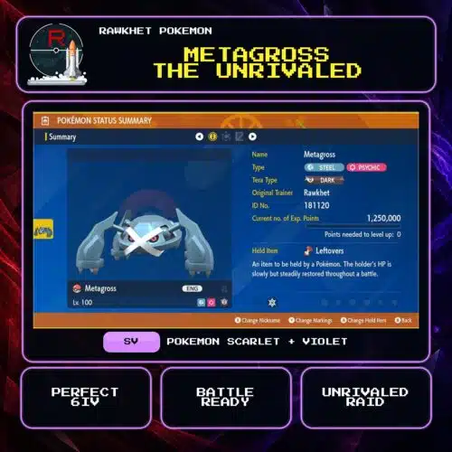 Metagross the Unrivaled for Pokemon Scarlet and Violet.