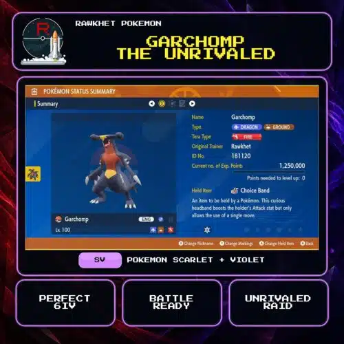 Garchomp the Unrivaled for Pokemon Scarlet and Violet.
