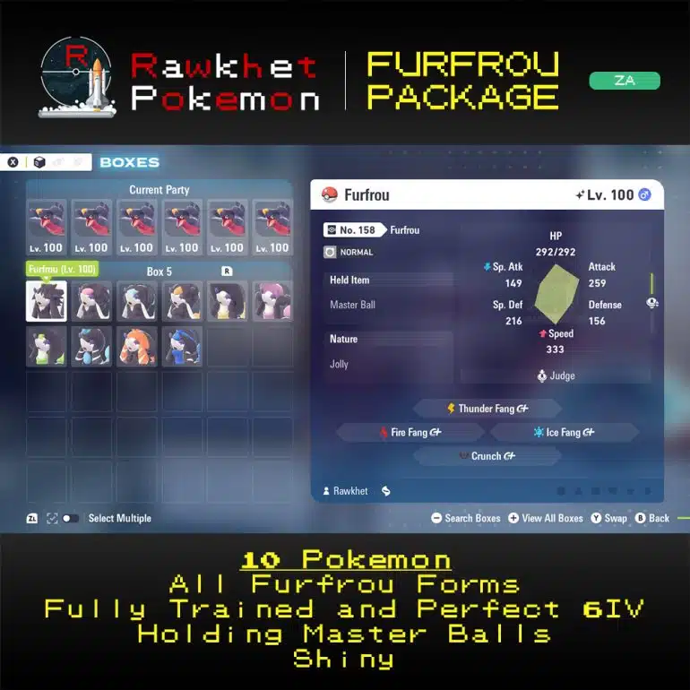 Pokemon Legends Z-A: Furfrou Forms Package