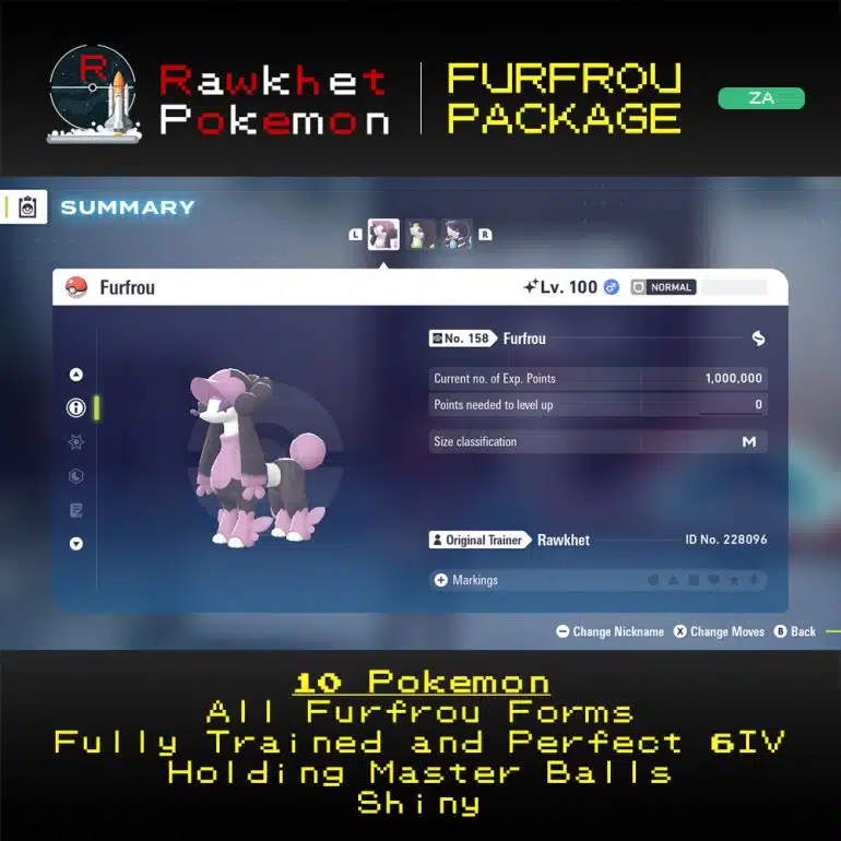 Pokemon Legends Z-A: Furfrou Forms Package - Matron